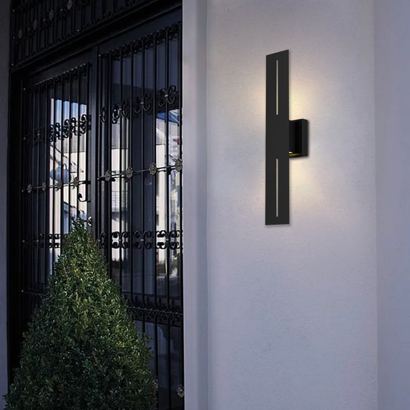 Widner Long LED Wall Sconce with Dual Center Reveals, Up/Down Lighting, 3-CCT Selectable, Dimmable, Wet Rated, ADA Compliant