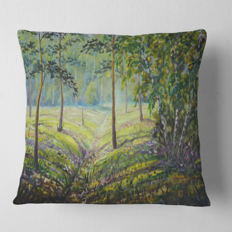 Housse et insert de coussin carré Pin et arbres dans la forêt I, 18" x 18"
