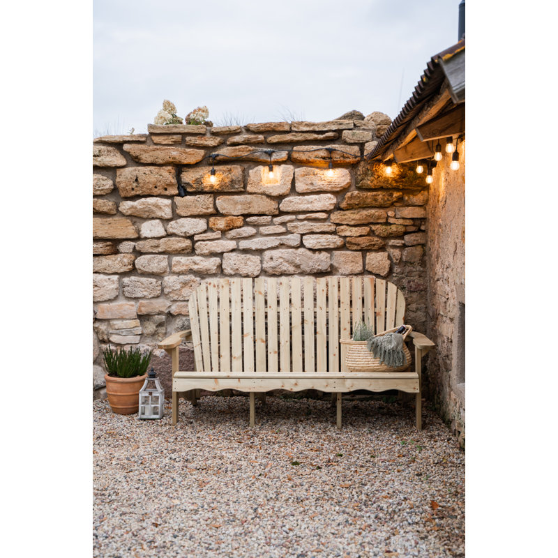 Classic Adirondack Style Wooden Bench Halona