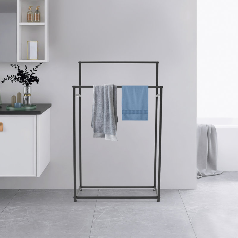2 Tiers Freestanding Metal Towel Rack