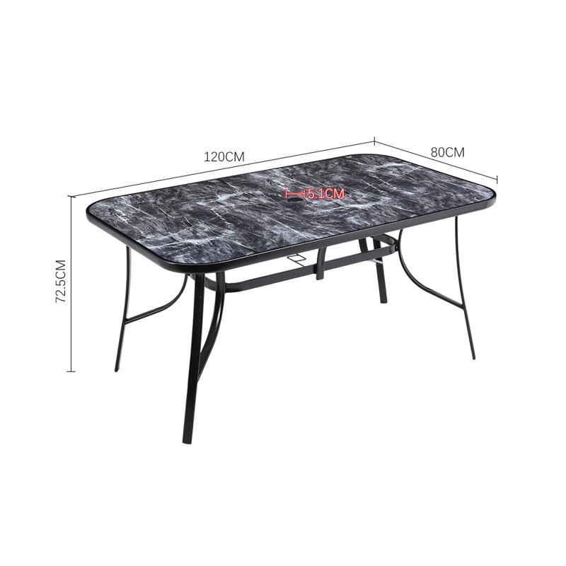 Rectangular 4-Person 72.5Cm L Table