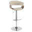 Tabouret de bar réglable pivotant en noyer et crème Betuel de style Mid-Century moderne - ensemble de 2