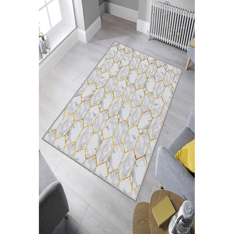 Premium Woven Carpet, 2.6 x 4.0 Feet | 100% Polyester, Antibacterial, Non-Slip Underside | 3D Digital Printing, Machine Washable, Pile Height: 0.04 in | Ideal for Living Room, Bedroom, and Home Decor