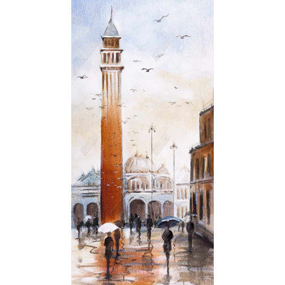 City sketch with a tower - 15.75"x31.50" Desk mat