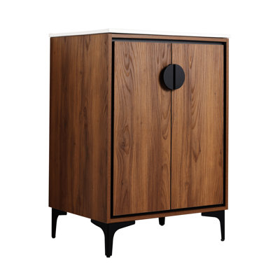 Meuble-lavabo de 24 po avec lavabo supérieur Karum, armoire de rangement moderne avec 2 portes à fermeture douce, meuble-lavabo simple