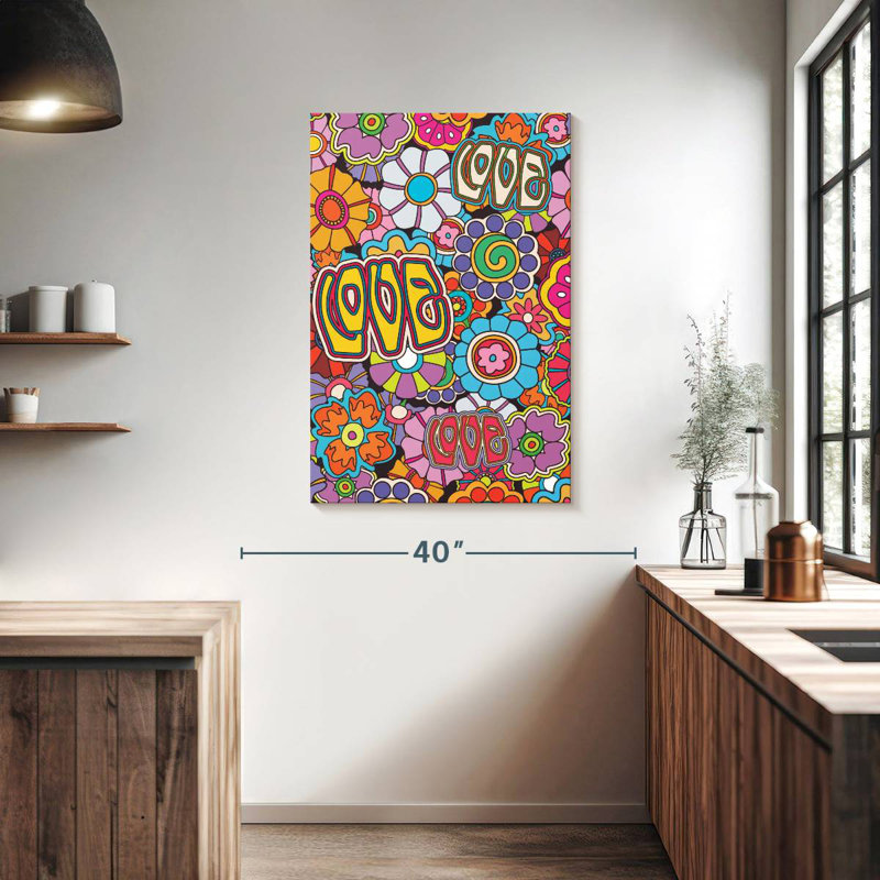 Harnek Psychedelic Floral Love, 39" H x 26" W