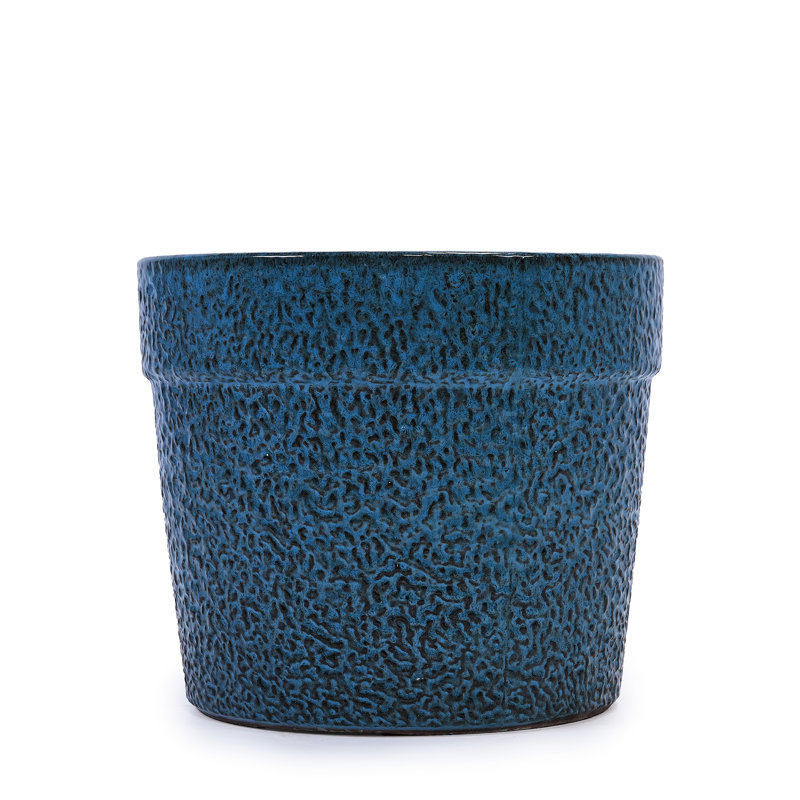 High quality ceramic flowerpot, Antique Blue