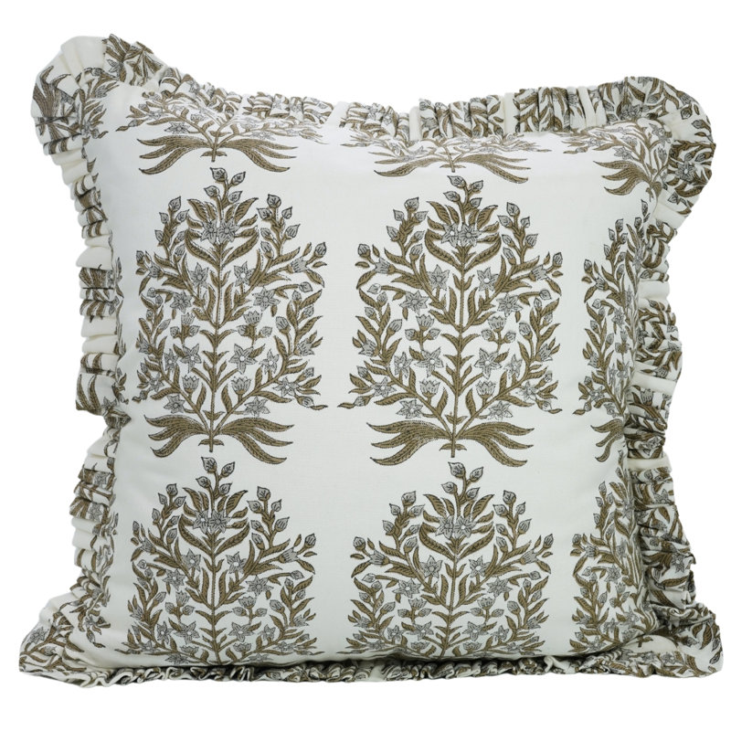 Housse de coussin décoratif fait à la main Fab divine, housse de coussin en coton gris 16 x 16 po, H 24 po x l 24 po