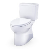 TOTO Glaston Two-Piece Elongated 1.28 GPF WASHLET+ and Auto Flush Ready Universal Height Toilet with CEFIONTECT and SS124 SoftClose Seat, Sedona Beige - MS472124CEFG#12
