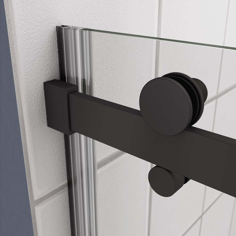 Porte de douche encadrée avec l 56 po x H 74 po, Noir mat
