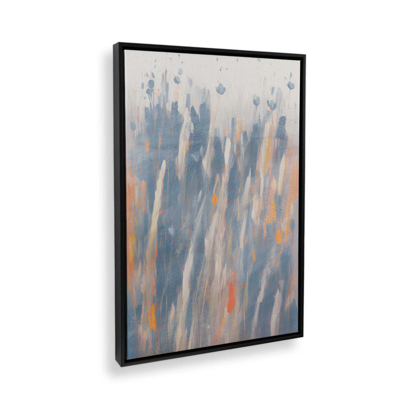 «Flowing Fields», reproduction sur toile dans un cadre, H 48,75 po x l 32,75 po, Noir satiné