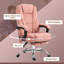 Fauteuil de bureau de massage chauffant et inclinable avec hauteur réglable, repose-pieds et points de vibration pour un confort ultime-1202648185