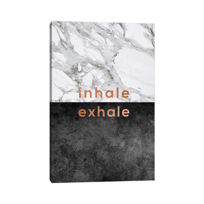 Inhale Exhale Copper 1 Piece Wrapped Canvas Wall Art