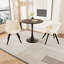Table de salle à manger 31,5 "circulaire, table de salle à manger Tulip, table de salle à manger pour 2 à 4 personnes, plateau et base en panneau de fibres à densité moyenne et ensemble de 2 chaises en métal-242844293-242844292