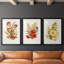 Antique Floral Bouquet IV - Impression sur mesure encadrée de qualité supérieure - 3 pièces-848062478-848062476