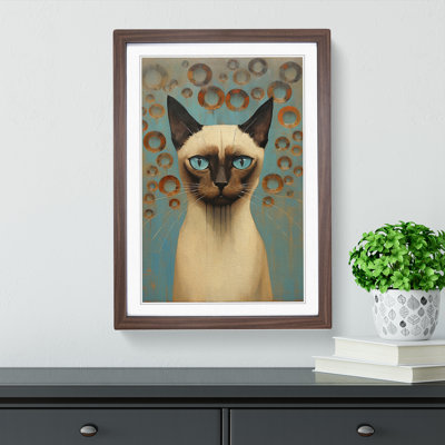 Siamese Cat Modern - Single Picture Frame Print on Wood