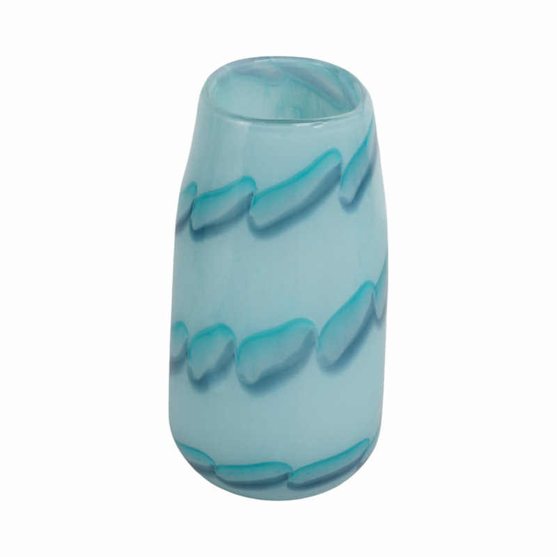 Handmade Glass Table Vase, 9" H x 6" W x 5" D