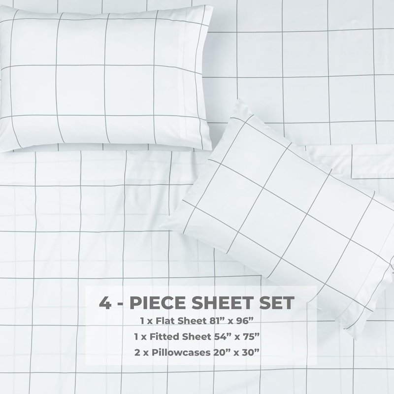 Ensemble de draps en microfibre Dreamology, Géo, Lit double