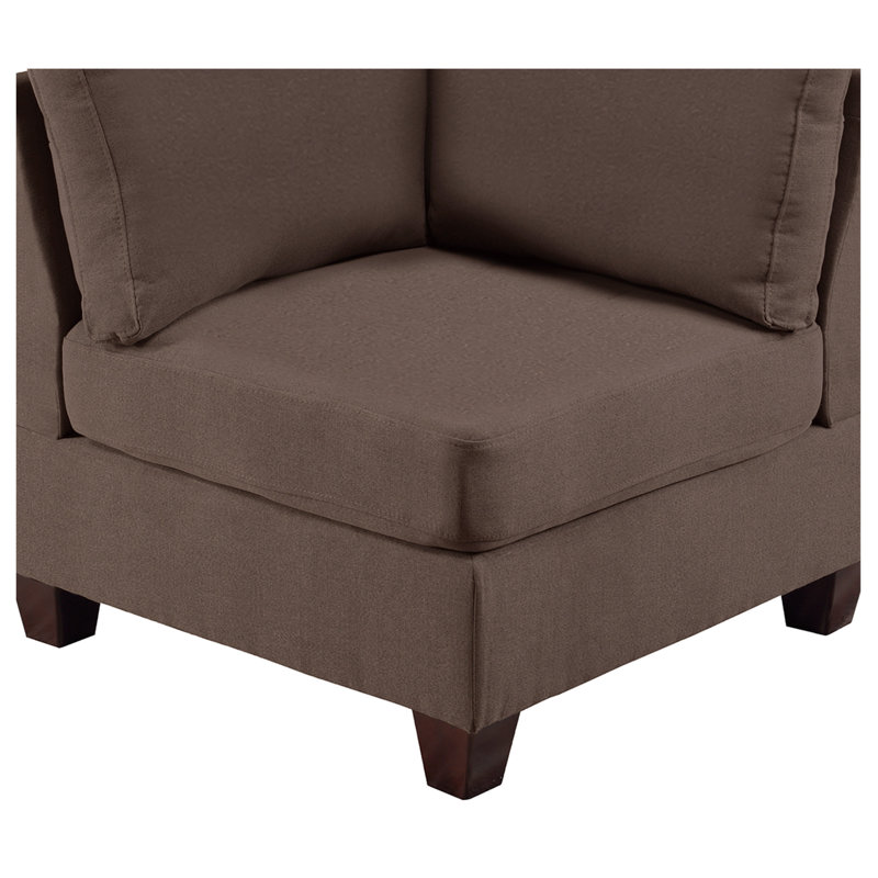 Modular - 2Pc In Black Coffee, Linen-Like Fabric Trimmed, Wood Based Chair , Coffee Tone, Fabric, Robust Frame