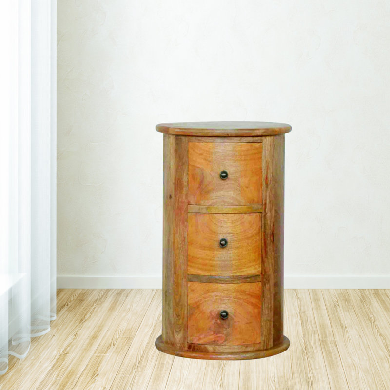Solid Wood Round Accent Chest