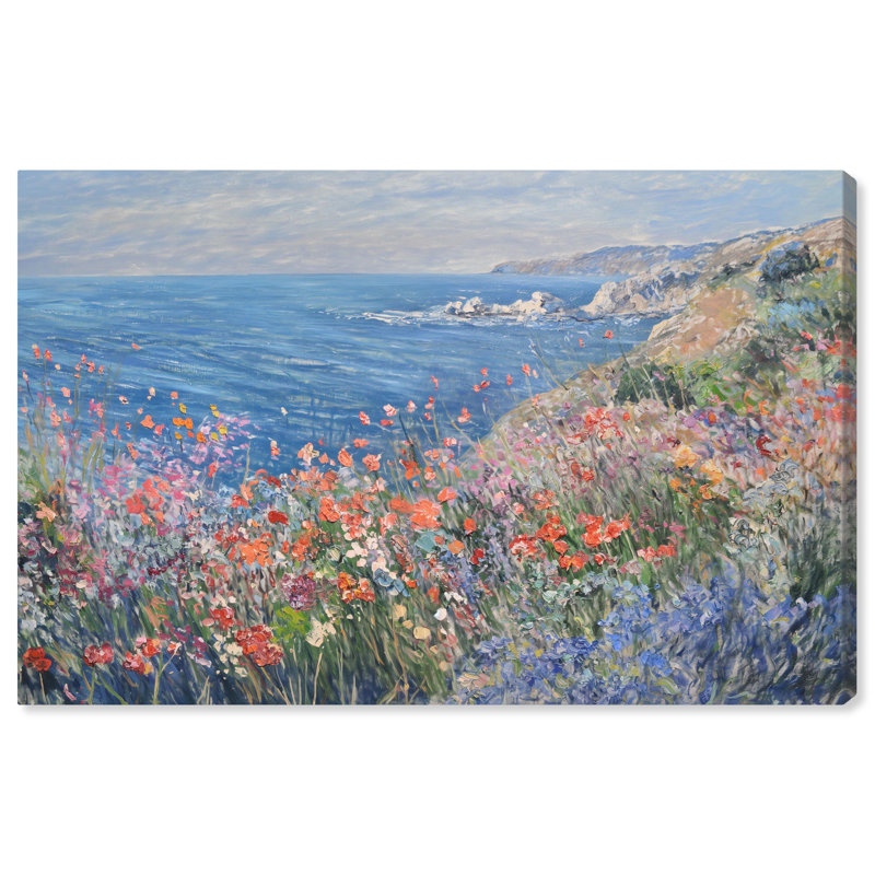 Art floral classique sur toile à bord fleuri par Art Remedy, Toile tendue, H 10 po x l 15 po x P 1,5 po