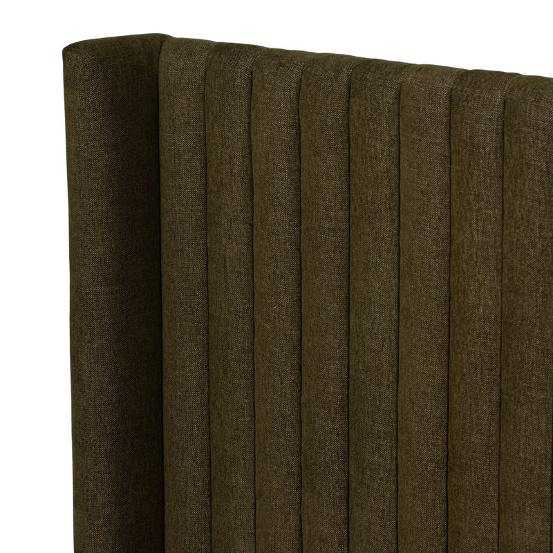 Montgomery Upholstered Wingback Bed, King, Sutton Olive
