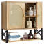 Armoire murale de salle de bain pour salle de bain au-dessus de la toilette, 2 portes et tablette réglable, organisateur suspendu avec tablettes et cloison ouverte, conception d'espace, rangement classifié multicouche, fabrication de panneau de particules, 15,91 po