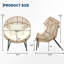 Fauteuil à bascule ergonomique en osier avec coussin et coussin extra-doux, chaise longue intérieure / extérieure