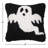 Spooky Ghost Halloween Hooked Throw Pillow-712131484