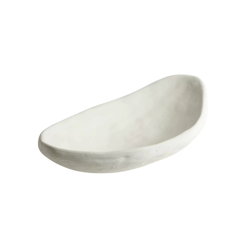 Modernist Low Bowl-White Plaster