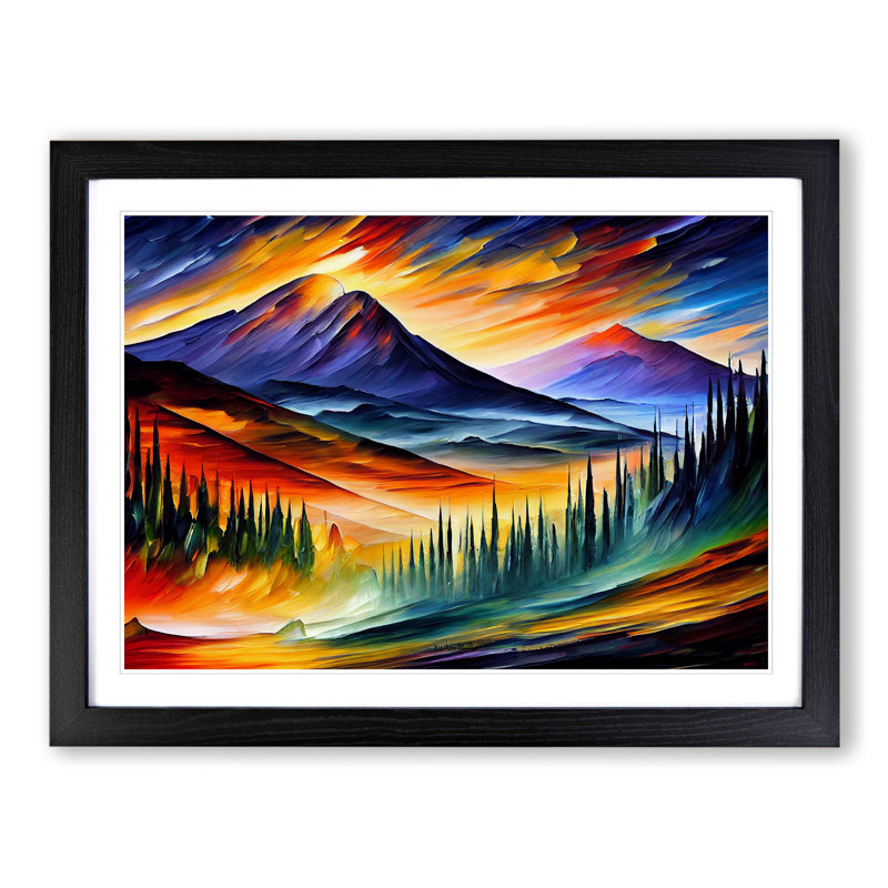 Mountain View Vol.6 Abstract - Framed Print, Black Framed, 46cm H x 64cm W x 2cm D