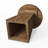 19" Small Solid Wood End Table with Trapezoid Base, Round Living Room Side Table-1766024627
