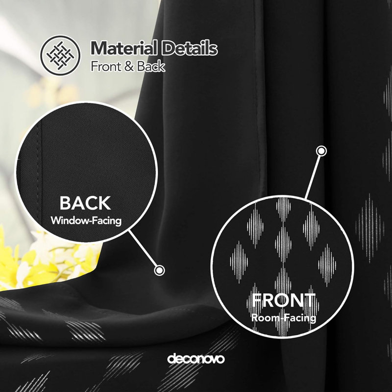 Blackout Curtain Pair, Black, 140cm Wide x 290cm Drop