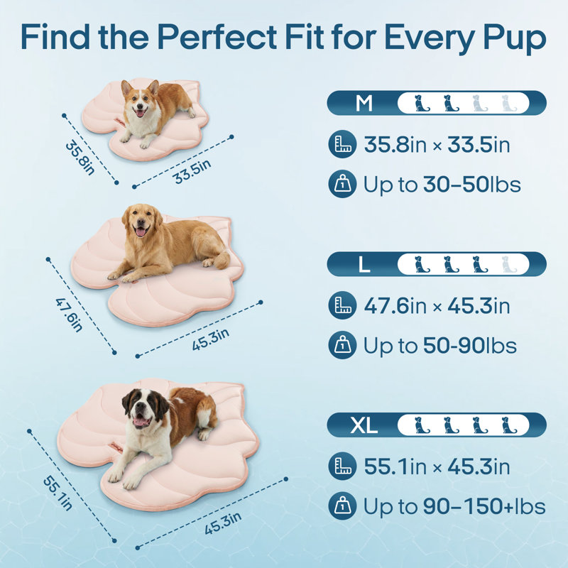  Tapis de refroidissement réversible pour chien 3.0, 35 po x 23 po, épais et durable, Medium, Square Green