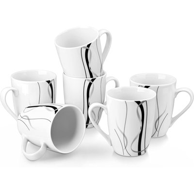 Ensemble de 6 tasses à café en céramique avec poignée, ensemble de 6 tasses à café en céramique