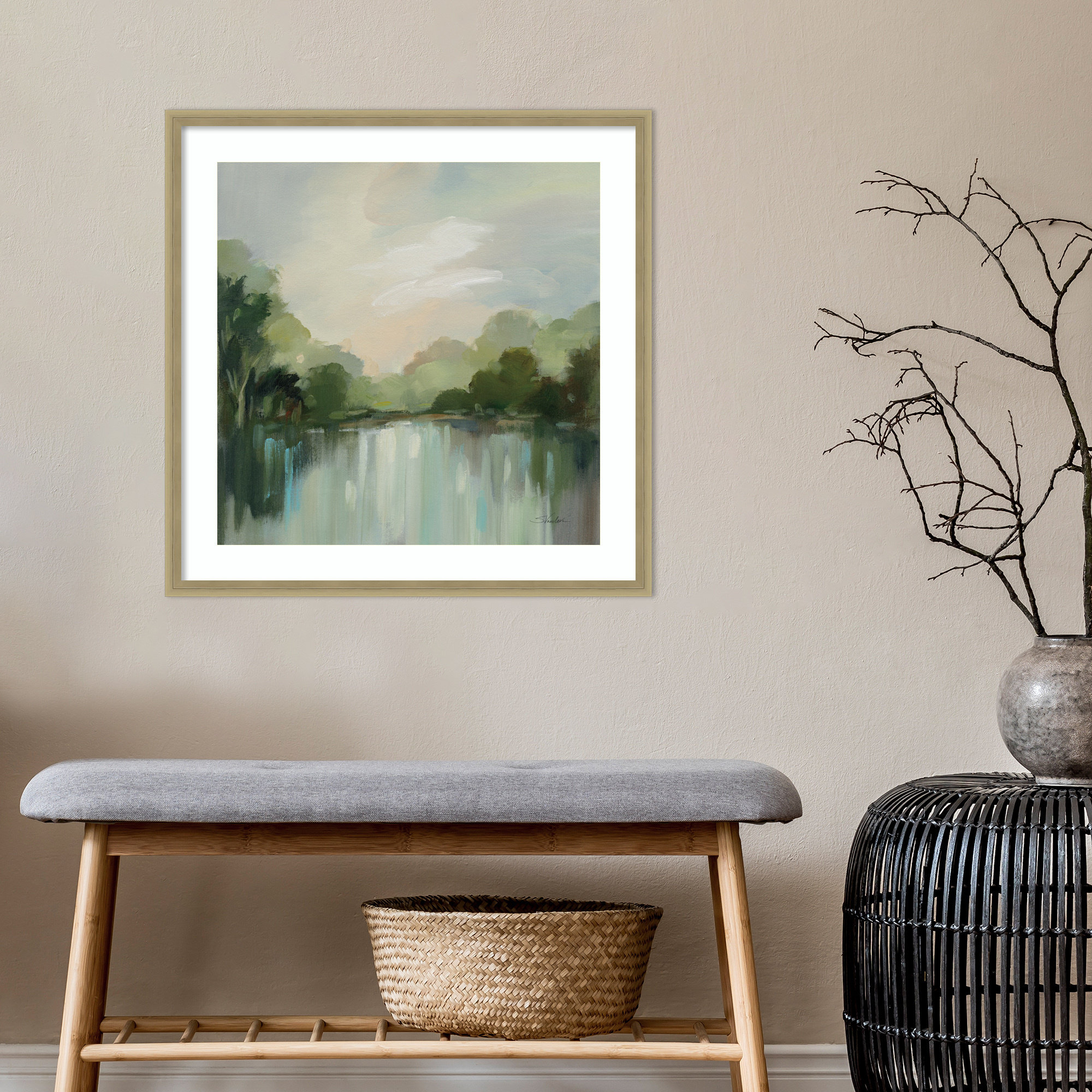 Cool Spring Day by Silvia Vassileva, Champagne, 25" H x 25" W