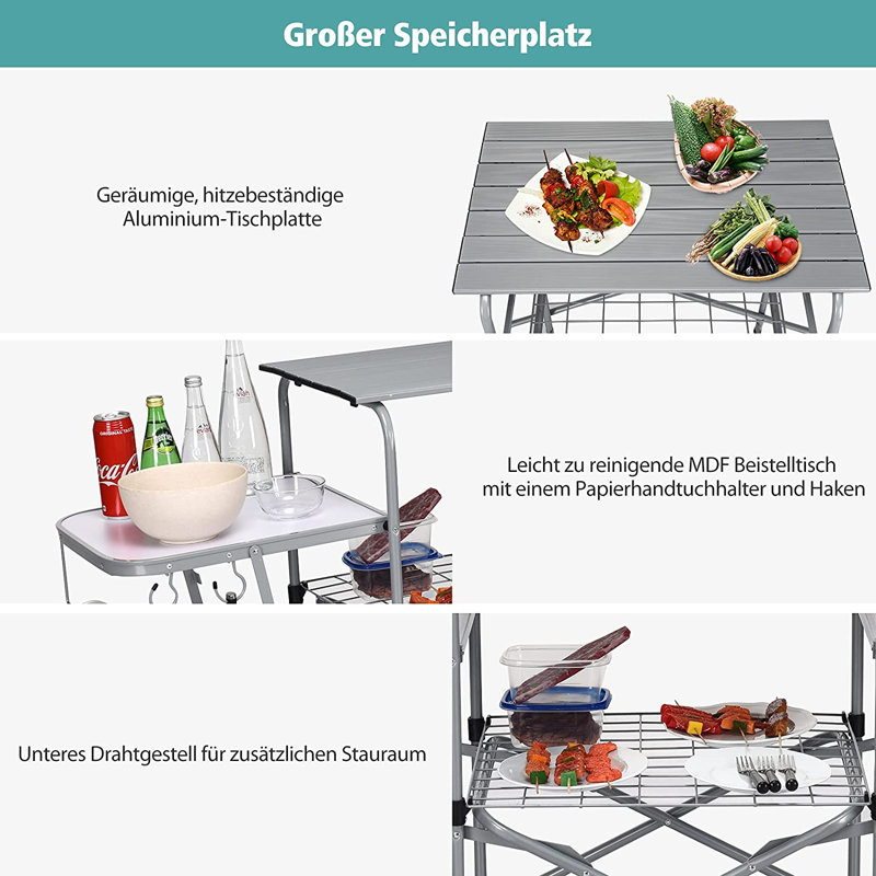 Em Rectangular Folding Outdoor Camping Table , 146cm cm W 48cm cm D
