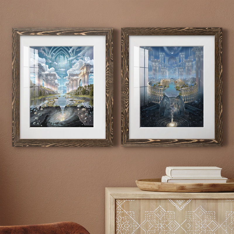 Genèse II - reproduction d'art, Papier, cadre noyer, H 24 po x l 36 po x P 1,5 po