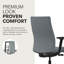 Chaise de bureau ergonomique en tissu HON Ignition 2.0, inclinaison avancée, structure noire, noir-81753453-120151190-120151193