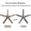 Ventilateur de plafond à 5 pales en cristal 52 "avec télécommande et ensemble d’éclairage inclus-527895559