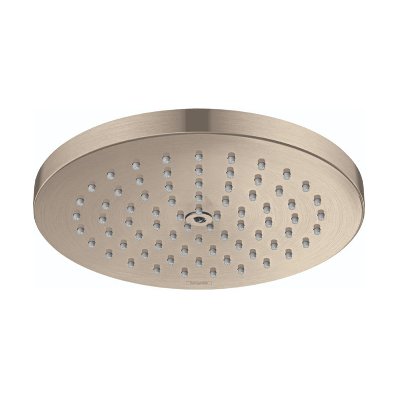 hansgrohe Raindance S Showerhead 180 1-Jet PowderRain, Brushed Nickel, 2.5 GPM