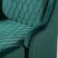 Fauteuil d'appoint en velours à haut dossier - vert - à oreilles - dossier de 27,6 po