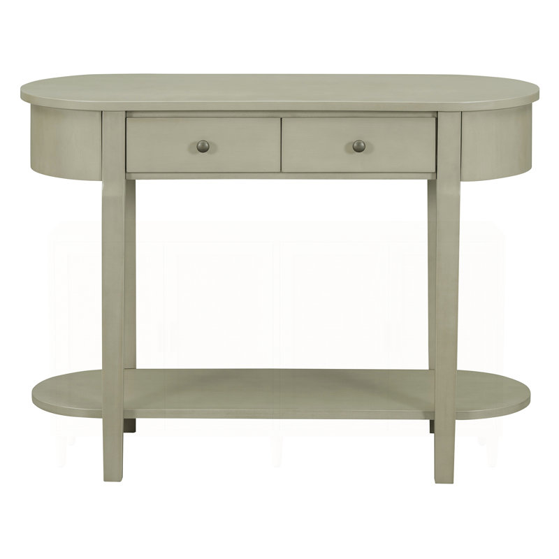 Charming Vintage Conway with Curved Lines and Functional Storage, Grey