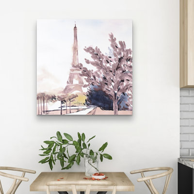Paris & eiffel scene - 32"x32" art on canvas