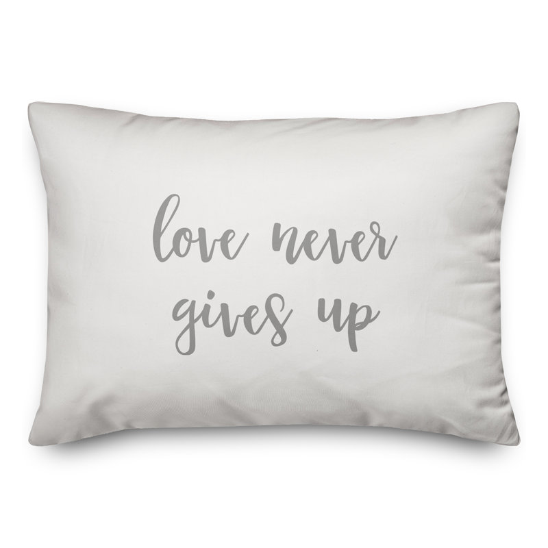 Coussin Love Love Gives Up, Gris / blanc