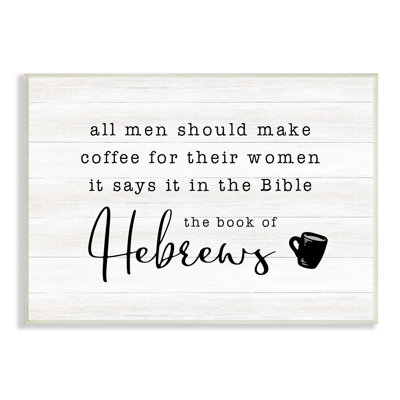 «Book Of Hebrews Kitchen Coffee Coffee Drink Cup XXL», art mural sur toile tendue par CAD Designs