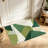 Green Abstract Geometric carpet-easy to clean, machine-washable, soft and comfortable; suitable for door mats, kitchens, living rooms, bedrooms, corridors, and laundry areas. Easy to clean, durable carpet for home decoration.-128973612