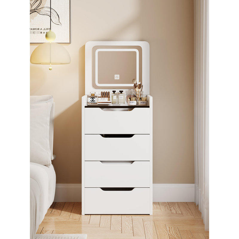 (48Cm) 3 In 1 Vanity Desk With Plip Top Mirror,Small Make Up Vanity Set With Visible Glass Desktop, Compact Makeup Vanity With 3 Drawers, Dressing Table, Prime Day, Deals For You Days