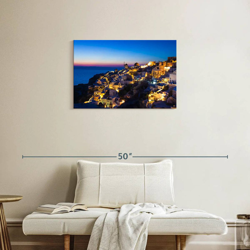 Gillard Santorini au coucher du soleil, H 20 po x l 30 po