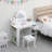 Kids Vanity Set with Lighted Mirror and Stool, 2-in-1 Makeup Table with Drawer, for Ages 3–9-947774539